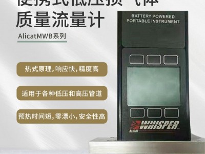 Alicat MWB系列便携式低压损气体质量流量计